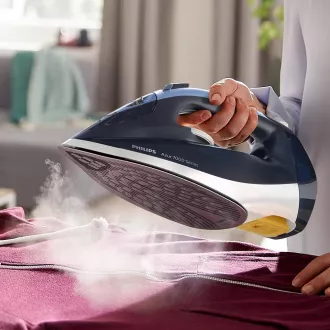 Fier de călcat cu abur Philips seria 7000 DST7030/20, 2800 W, Calc-Clean, Anti-picurare, albastru închis