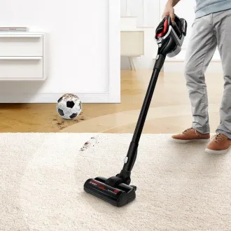 Aspirator vertical Bosch Unlimited Series cu 8 bile, fără fir, 63 dB, fără sac, negru