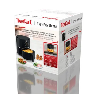 Friteuză cu aer cald Tefal Ultra Fry EY1118, 4,2 l, de la 80 la 200 °C, neagră