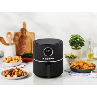 Friteuză cu aer cald Tefal Ultra Fry EY1118, 4,2 l, de la 80 la 200 °C, neagră