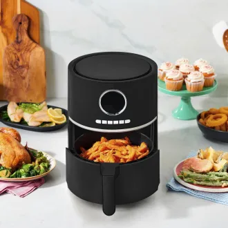 Friteuză cu aer cald Tefal Ultra Fry EY1118, 4,2 l, de la 80 la 200 °C, neagră