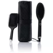 Perie cu aer cald GHD Glide, tehnologie ionică, set cadou, colecția Iced Luxe, neagră