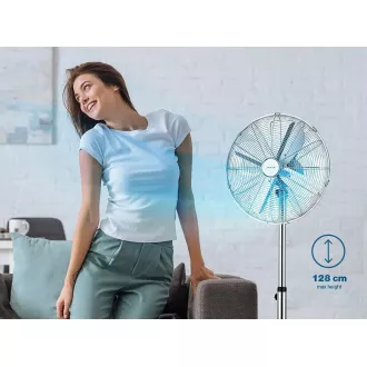 Ventilator cu suport metalic Orava SF-200 X, 3 niveluri de viteză, rotație automată, argintiu