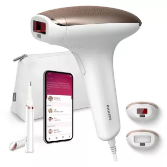 Epilator Philips Lumea IPL seria 7000, aparat de tuns HP6388, aplicație, 2 accesorii