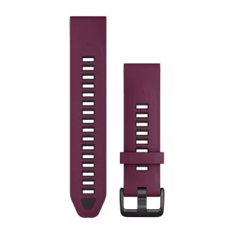 Curele de ceas QuickFit® 20, silicon Merlot/Graphit