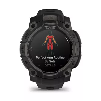 Garmin Instinct 3 – 45 mm, AMOLED, Negru cu curea neagră