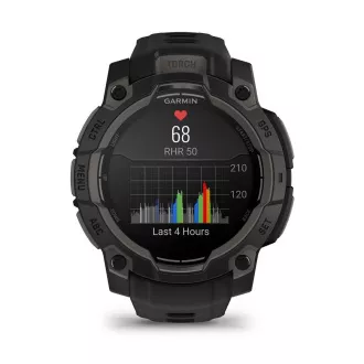 Garmin Instinct 3 – 45 mm, AMOLED, Negru cu curea neagră