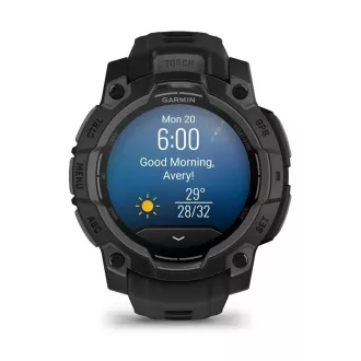 Garmin Instinct 3 – 45 mm, AMOLED, Negru cu curea neagră