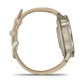 Curea din silicon auriu/alb Garmin Venu 4 (41 mm) și curea din piele nisip deschis, UE Curea din silicon auriu/alb Garmin Venu 4 (41 mm) și curea din piele nisip deschis, UE