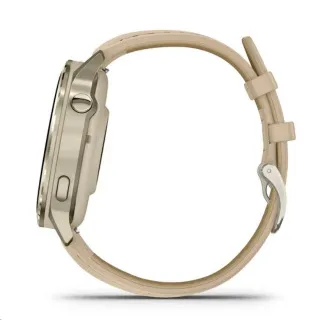 Curea din silicon auriu/alb Garmin Venu 4 (41 mm) și curea din piele nisip deschis, UE Curea din silicon auriu/alb Garmin Venu 4 (41 mm) și curea din piele nisip deschis, UE