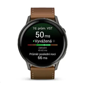 Curea Garmin Venu 4 (45 mm) din silicon negru/ardezie și curea din piele maro, UE Curea Garmin Venu 4 (45 mm) din silicon negru/ardezie și curea din piele maro, UE
