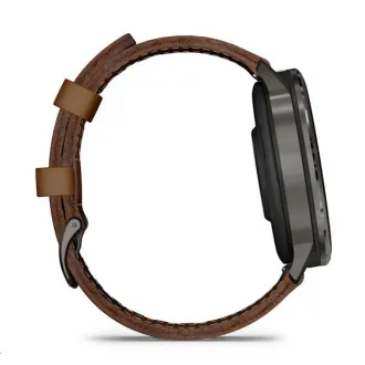 Curea Garmin Venu 4 (45 mm) din silicon negru/ardezie și curea din piele maro, UE Curea Garmin Venu 4 (45 mm) din silicon negru/ardezie și curea din piele maro, UE