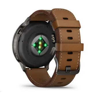Curea Garmin Venu 4 (45 mm) din silicon negru/ardezie și curea din piele maro, UE Curea Garmin Venu 4 (45 mm) din silicon negru/ardezie și curea din piele maro, UE