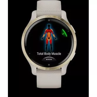 Ceas sport GPS Garmin Venu® 2S Rose Gold / White Leather Band