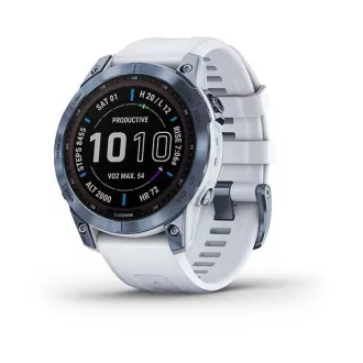 Garmin fenix 7 PRO Sapphire Solar, Titan Blue/White Silicon Band Garmin fenix 7 PRO Sapphire Solar, Titan Blue/White Silicon Band