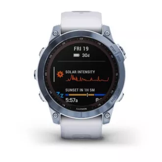 Garmin fenix 7 PRO Sapphire Solar, Titan Blue/White Silicon Band Garmin fenix 7 PRO Sapphire Solar, Titan Blue/White Silicon Band