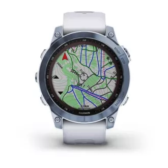 Garmin fenix 7 PRO Sapphire Solar, Titan Blue/White Silicon Band Garmin fenix 7 PRO Sapphire Solar, Titan Blue/White Silicon Band