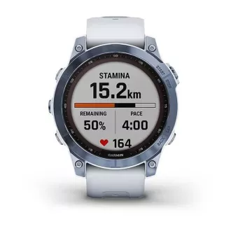 Garmin fenix 7 PRO Sapphire Solar, Titan Blue/White Silicon Band Garmin fenix 7 PRO Sapphire Solar, Titan Blue/White Silicon Band