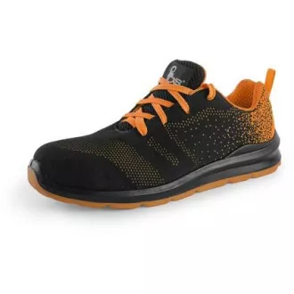 Pantofi mici CXS TEXLINE CRES S1, cu otel, negru-portocaliu, marimea 37