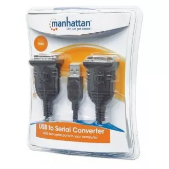 Convertor MANHATTAN USB la 2x port serial (USB AM/DB9M(2), RS232) Convertor MANHATTAN USB la 2x port serial (USB AM/DB9M(2), RS232)