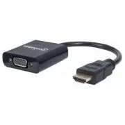 Convertor MANHATTAN de la HDMI la VGA (HDMI masculin la VGA feminin, negru, Polybag)