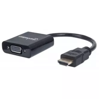 Convertor MANHATTAN de la HDMI la VGA (HDMI masculin la VGA feminin, negru, Polybag)