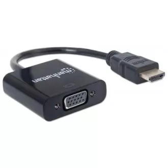 Convertor MANHATTAN de la HDMI la VGA (HDMI masculin la VGA feminin, negru, Polybag)