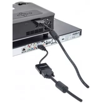 Convertor MANHATTAN de la HDMI la VGA (HDMI masculin la VGA feminin, negru, Polybag)