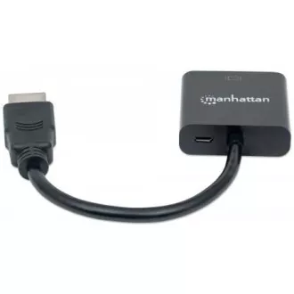Convertor MANHATTAN de la HDMI la VGA (HDMI masculin la VGA feminin, negru, Polybag)