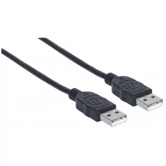 Cablu USB 2.0 MANHATTAN, tip A tată la tip A tată, 1 m, negru