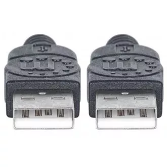 Cablu USB 2.0 MANHATTAN, tip A tată la tip A tată, 1 m, negru