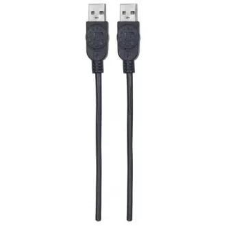 Cablu USB 2.0 MANHATTAN, tip A tată la tip A tată, 1 m, negru