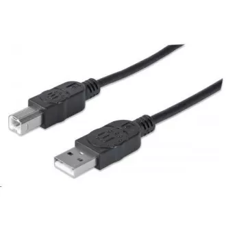 Cablu USB de mare viteză pentru dispozitive MANHATTAN, tip A Masculin către tip B Masculin, 0, 5m, negru Cablu USB de mare viteză pentru dispozitive MANHATTAN, tip A Masculin către tip B Masculin, 0, 5m, negru