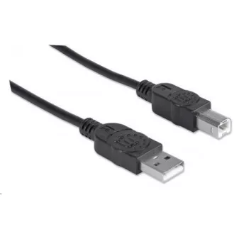 Cablu USB de mare viteză pentru dispozitive MANHATTAN, tip A Masculin către tip B Masculin, 0, 5m, negru Cablu USB de mare viteză pentru dispozitive MANHATTAN, tip A Masculin către tip B Masculin, 0, 5m, negru