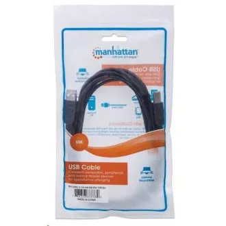 Cablu USB de mare viteză pentru dispozitive MANHATTAN, tip A Masculin către tip B Masculin, 0, 5m, negru Cablu USB de mare viteză pentru dispozitive MANHATTAN, tip A Masculin către tip B Masculin, 0, 5m, negru