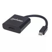 Adaptor MANHATTAN mini DP la HDMI, activ, negru