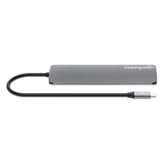 Stație de andocare MANHATTAN USB-C 7 în 1, 1xHDMI, 2xUSB-C, 2xUSB, cititor de carduri SD, gri Stație de andocare MANHATTAN USB-C 7 în 1, 1xHDMI, 2xUSB-C, 2xUSB, cititor de carduri SD, gri
