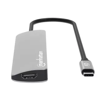 Stație de andocare MANHATTAN USB-C 7 în 1, 1xHDMI, 2xUSB-C, 2xUSB, cititor de carduri SD, gri Stație de andocare MANHATTAN USB-C 7 în 1, 1xHDMI, 2xUSB-C, 2xUSB, cititor de carduri SD, gri