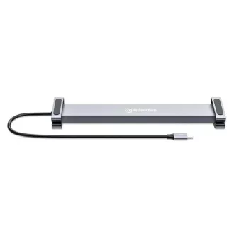 Stație de andocare MANHATTAN USB-C 10v1, 2xHDMI, 2xUSB-C, 3xUSB, 1xRJ45, cititor de carduri SD, gri Stație de andocare MANHATTAN USB-C 10v1, 2xHDMI, 2xUSB-C, 3xUSB, 1xRJ45, cititor de carduri SD, gri