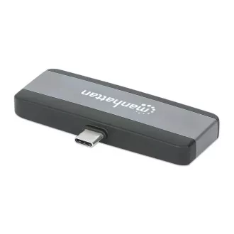 Stație de andocare MANHATTAN USB-C 4 în 1, 1xHDMI, 1xUSB-C, 1xUSB, 1x3.5mm, gri