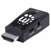 Adaptor Manhattan HDMI la VGA, Micro Convertor, HDMI Masculă la VGA Mamă, Audio, Negru