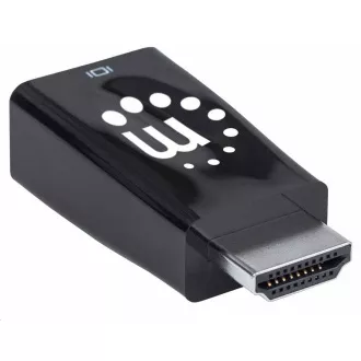 Adaptor Manhattan HDMI la VGA, Micro Convertor, HDMI Masculă la VGA Mamă, Audio, Negru