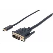 Cablu Manhattan USB-C la DVI, 2m, negru