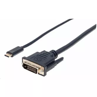 Cablu Manhattan USB-C la DVI, 2m, negru