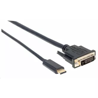 Cablu Manhattan USB-C la DVI, 2m, negru