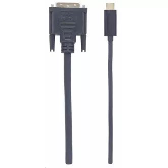 Cablu Manhattan USB-C la DVI, 2m, negru
