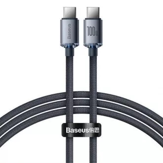 Baseus Crystal Shine Series USB-C / USB-C 100W 1, 2m cablu de încărcare / date, negru Baseus Crystal Shine Series USB-C / USB-C 100W 1, 2m cablu de încărcare / date, negru