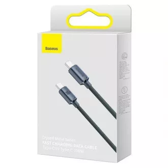 Baseus Crystal Shine Series USB-C / USB-C 100W 1, 2m cablu de încărcare / date, negru Baseus Crystal Shine Series USB-C / USB-C 100W 1, 2m cablu de încărcare / date, negru