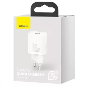 Baseus Super Si adaptor de încărcare rapidă IC 30W alb