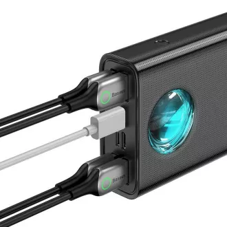 Baseus Amblight powerbank cu afișaj digital QC 30000mAh Overseas Edition   cablu Type-C/Type-C 100W 1m, negru